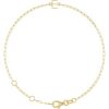 14K Yellow Sans Serif Initial E 6 1/2-7 1/2″ Bracelet