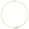 14K Yellow Sans Serif Initial V 6 1/2-7 1/2″ Bracelet