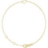 14K Yellow Sans Serif Initial C 6 1/2-7 1/2″ Bracelet