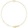 14K Yellow Sans Serif Initial B 6 1/2-7 1/2″ Bracelet