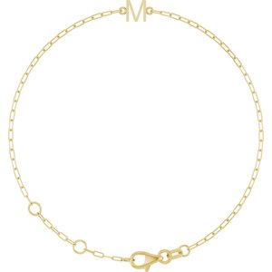 Sans Serif Initial M Bracelet