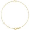 14K Yellow Sans Serif Initial N 6 1/2-7 1/2″ Bracelet