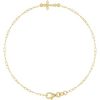 14K Yellow Sideways Cross 7″ Bracelet