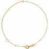 14K Yellow Sideways Cross Paperclip-Style Chain 6 1/2-7 1/2″ Bracelet