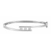 14K White 5/8 CTW Natural Diamond Bangle 6 1/2″ Bracelet