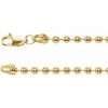 14K Yellow 3 mm Hollow Bead 16″ Chain