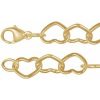 14K Yellow Gold-Filled 9 mm Heart 7″ Chain