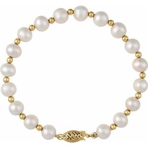 Cultured White Freshwater Pearl Bracelet