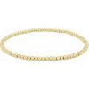 14K Yellow Gold-Filled 2.5 mm Elastic Bead 6 1/2″ Bracelet