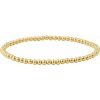 14K Yellow Gold-Filled 3 mm Elastic Bead 6 1/2″ Bracelet