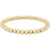 14K Yellow Gold-Filled 5 mm Elastic Bead 6 1/2″ Bracelet