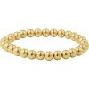 14K Yellow Gold-Filled 6 mm Elastic Bead 6 1/2″ Bracelet