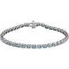 14K White Natural Sky Blue Topaz Line 7″ Bracelet