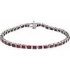 14K White Natural Mozambique Garnet Line 7″ Bracelet