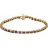 14K Yellow Natural Amethyst Line 7″ Bracelet