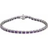 14K White Natural Amethyst Line 7″ Bracelet