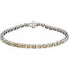 14K White Natural Citrine Line 7″ Bracelet