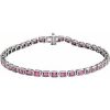 14K White Natural Pink Tourmaline Line 7″ Bracelet