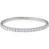 14K White 4 CTW Natural Diamond  Flexible Bangle 7″ Bracelet