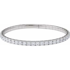 4 Ctw Lab-Grown Diamond Flexible Bangle Bracelet