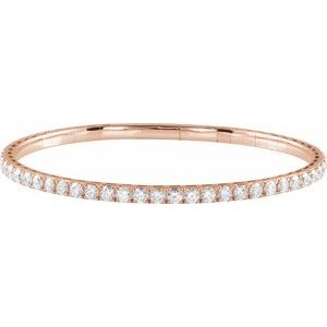 3 Ctw Natural Diamond Flexible Bangle Bracelet