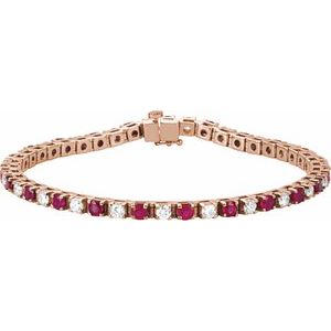 Lab-Grown Ruby And Diamond Line Bracelet