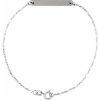 14K White Engravable Bar 7″ Bracelet