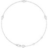 14K White 3 mm Round Three-Stone Bezel-Set 6 1/2-7 1/2″ Bracelet