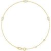 14K Yellow 3 mm Round Three-Stone Bezel-Set 6 1/2-7 1/2″ Bracelet