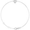 14K White 1/2 CT Natural Diamond Heart 6 1/2-7 1/2″ Bracelet