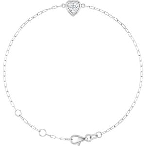 1/2 Ct Natural Diamond Paperclip-Style Bracelet