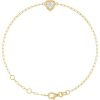 14K Yellow 1/2 CT Natural Diamond Heart 6 1/2-7 1/2″ Bracelet