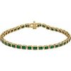 14K Yellow Natural Tsavorite Garnet Line 7″ Bracelet