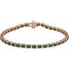 14K Rose Natural Tsavorite Garnet Line 7″ Bracelet