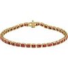 14K Yellow Lab-Grown Ruby Line 7″ Bracelet