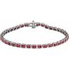 14K White Lab-Grown Ruby Line 7″ Bracelet