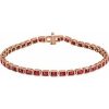 14K Rose Lab-Grown Ruby Line 7″ Bracelet