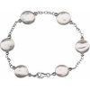 Sterling Silver 12-13 mm Cultured White Freshwater Pearl Coin 7″ Bracelet