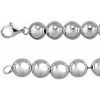 Sterling Silver 10 mm Hollow Bead 8″ Chain