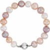 Sterling Silver Cultured Multi-Color Freshwater Pearl 7 3/4″ Bracelet