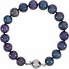 Sterling Silver Cultured Black Freshwater Pearl 7 3/4″ Bracelet