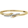 14K Yellow/White 1/2 CTW Natural Diamond Bangle 7 1/2″ Bracelet