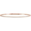 14K Rose 2 CTW Natural Diamond Stackable Bangle 8″ Bracelet