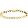 14K Yellow 2 CTW Natural Diamond Bezel-Set Line 7″ Bracelet