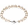 Sterling Silver 8-9 mm Cultured White Freshwater Pearl 7 3/4″ Bracelet