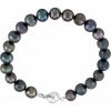 Sterling Silver Cultured Black Freshwater Pearl 7 3/4″ Bracelet