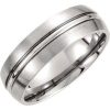 Titanium 7 mm Grooved & Satin Finished Band Size 10.5