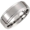 Tungsten 8 mm Rounded Edge Band with Satin Finish Size 10