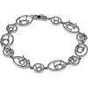 Sterling Silver 8×6 mm Oval Geometric Link 7 1/2″ Bracelet Mounting