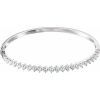 Sterling Silver  Imitation White Cubic Zirconia Bangle 7″ Bracelet